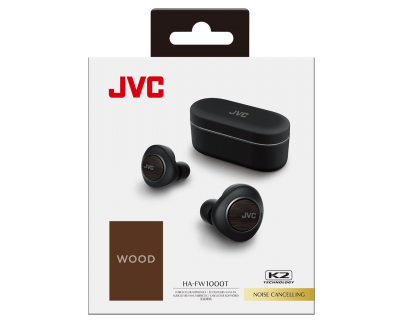 JVC Wood True Wireless Headphones in Black - HA-FW1000T