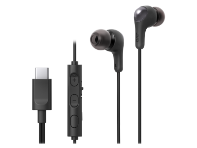 JVC USB-C Gumy Connect Wired Earbuds in Black - HA-FR9UC-B