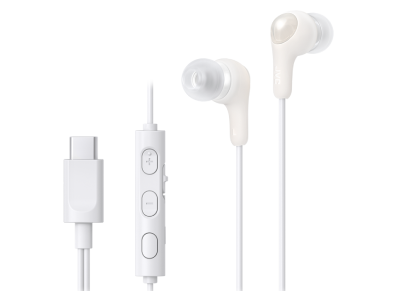 JVC USB-C Gumy Connect Wired Earbuds in White - HA-FR9UC-W